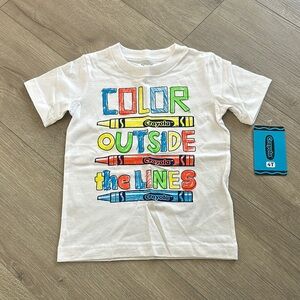 Crayola NWT White Children’s  T-Shirt with Colorful Crayon Design